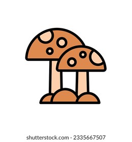 Brown Mushroom Icon Vector Illustration