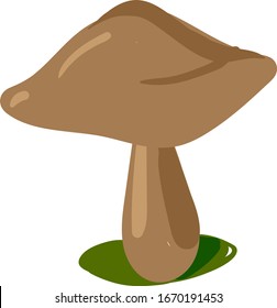 Brown mushroom, illustration, vector on white background.