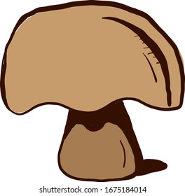 Brown mushroom, illustration, vector on white background.