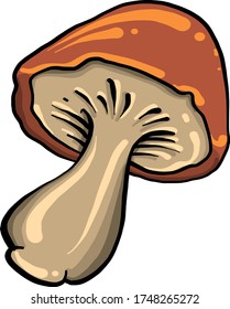 brauner Pilz, Illustration, Vektorgrafik auf weißem Hintergrund