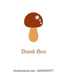 Brown Mushroom Simple Logo Brand