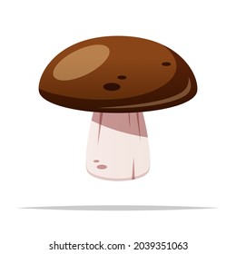 Brown mushroom vector isolated illustration