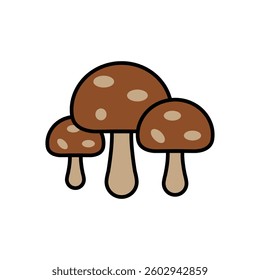 Brown Mushrooms Illustration Vector Graphic