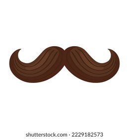 brown mustache classic accessory icon