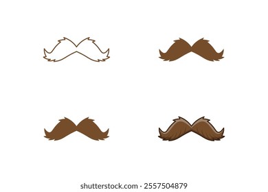 brown mustache icon made in various styles