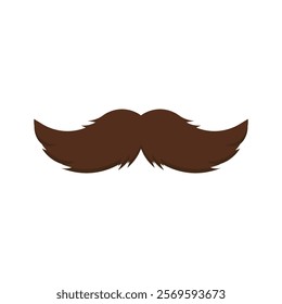 Brown mustache icon. Vector illustration.