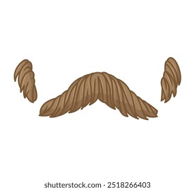 Ilustração gráfica de bigode marrom e queimaduras laterais. Adesivo estilo desenho animado isolado. Ótimo para temas de humor e design de personagens.