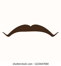 brown mustache vector icon