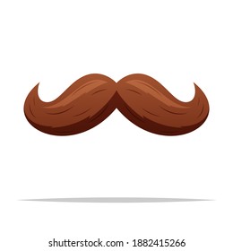 Brown mustache vector isolated illustration