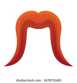Brown mustaches icon. Cartoon of brown mustaches vector icon for web design isolated on white background
