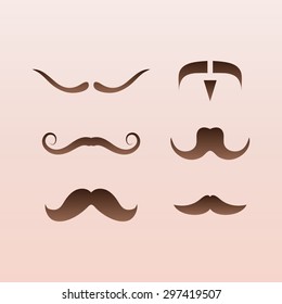 Brown Mustaches icons set