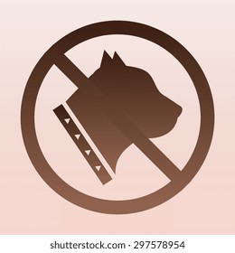 Brown  No dog sign, vector illustration