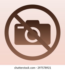 Brown No photo camera vector sign isolated 