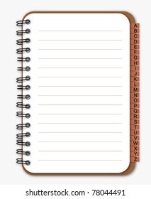 Brown notebook with bookmark