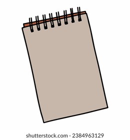 estilo de doodle de bloc de notas marrón para la lista 