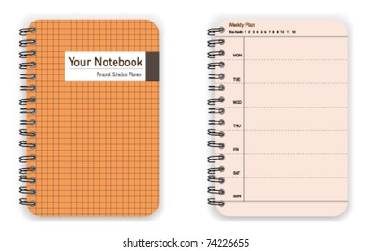 Brown notebook planner vector