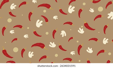 Brown nut-like shapes with cream accents on a dark olive background. Great for health food, organic products, and cooking visuals.