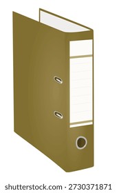 Carpeta de oficina marrón. Ilustración vectorial. 3D