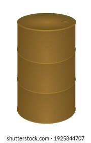 Barril de aceite marrón. ilustración vectorial