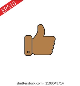 Brown ok . Flat design on whrite backround . eps 10 