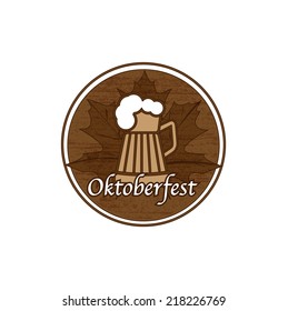 Brown Oktoberfest stamp simple abstract holiday illustration