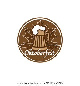 Brown Oktoberfest stamp simple abstract holiday illustration
