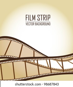 brown old film strips over brown background. vector