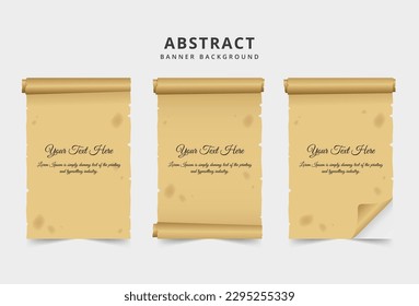 Brown old paper banner and template, Vector illustration design