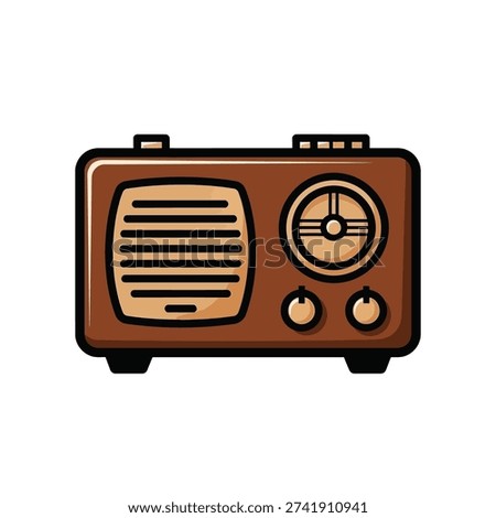 Brown old vintage radio device