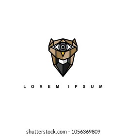 brown one eye owl logo logotype theme vector art
