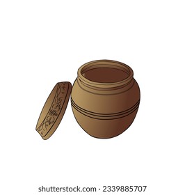 Brown onggi, Korean traditional urn. Storage of traditional pottery kimchi