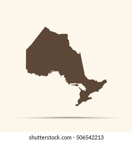 Brown Ontario Map Illustration