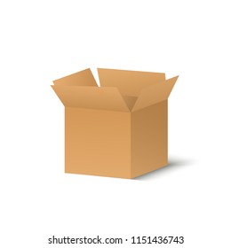 
Brown opaque cardboard box. Vector illustration