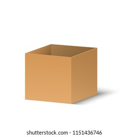 
Brown opaque cardboard box. Vector illustration
