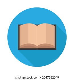 Brown open book icon flat design