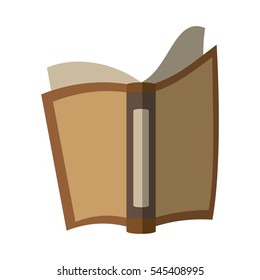 brown open book school utensil shadow vector illustration eps 10