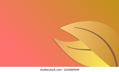 Brown orange autumn Abstract poster. Trendy contemporary art with autumn leaves. Vector illustration