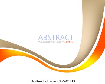 Brown and orange background line curve vector with line on white space for text and message design