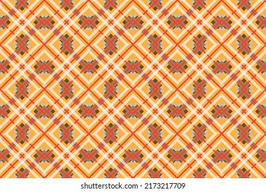 Brown, orange, beige, black plaid, seamless checks for velvet garments or other fashionable fall-winter textiles