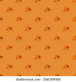 Brown, orange and beige vector roses petals.