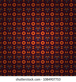 Brown, orange and black abstract background painted geometry shine and layer element seamless pattern. Vector illustration.
