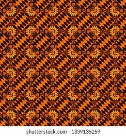 Brown, orange and black background texture. Endless abstract seamless pattern. Vector illustration.