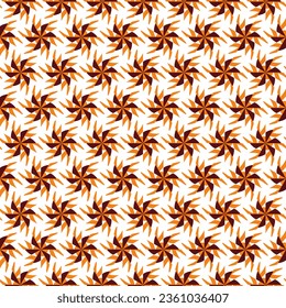 Brown and Orange Color Geometric Elements Mosaic Pattern