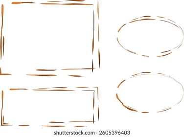 brown orange dotted line abstract frames set