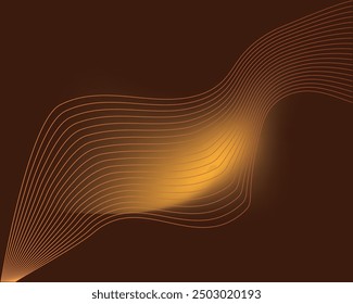 Brown, orange gradient combination color wave line pattern background.Traditional pattern background
