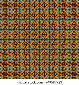 Brown, orange and green abstract background painted geometry shine and layer element seamless pattern. Vector illustration.