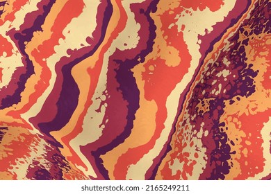 Brown and orange hand-painted watercolor stain background. Trendy colorful wet paint texture