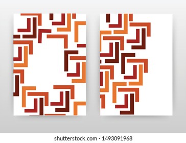 Brown orange lined design for annual report, brochure, flyer, poster. Abstract corner lines on white background vector illustration for flyer, leaflet, poster. Business abstract A4 brochure template.