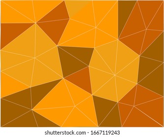 Triángulos marrones y naranjas, separados por una franja blanca.