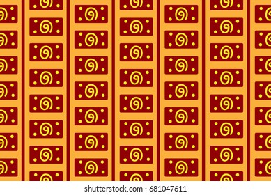 Brown and orange tribal block pattern